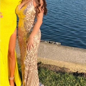 Windsor Prom Gold Dress